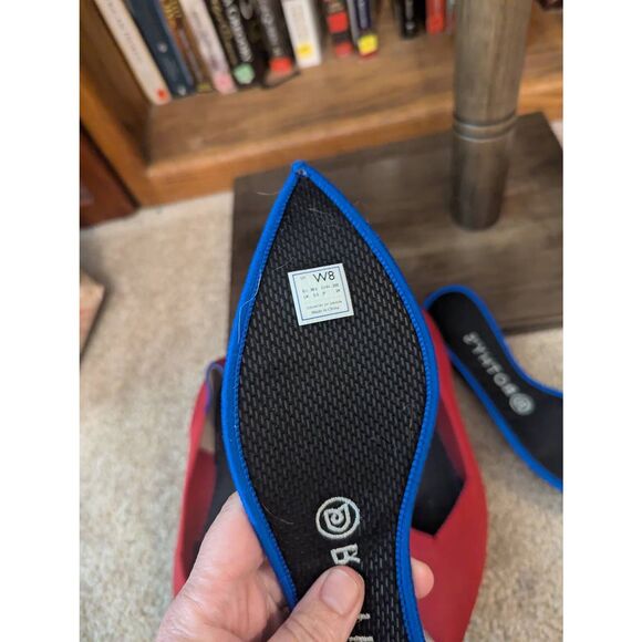 Rothys The Point Ballet Flats Womens 8 Red Knit Fabric Casual Comfort Shoes - Picture 6 of 7